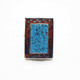 Beautiful Sterling Silver Rectangle Microfine Intarsia Turquoise Inlay Ring Beautiful Sterling Silver Rectangle Microfine Intarsia Turquoise Inlay Ring